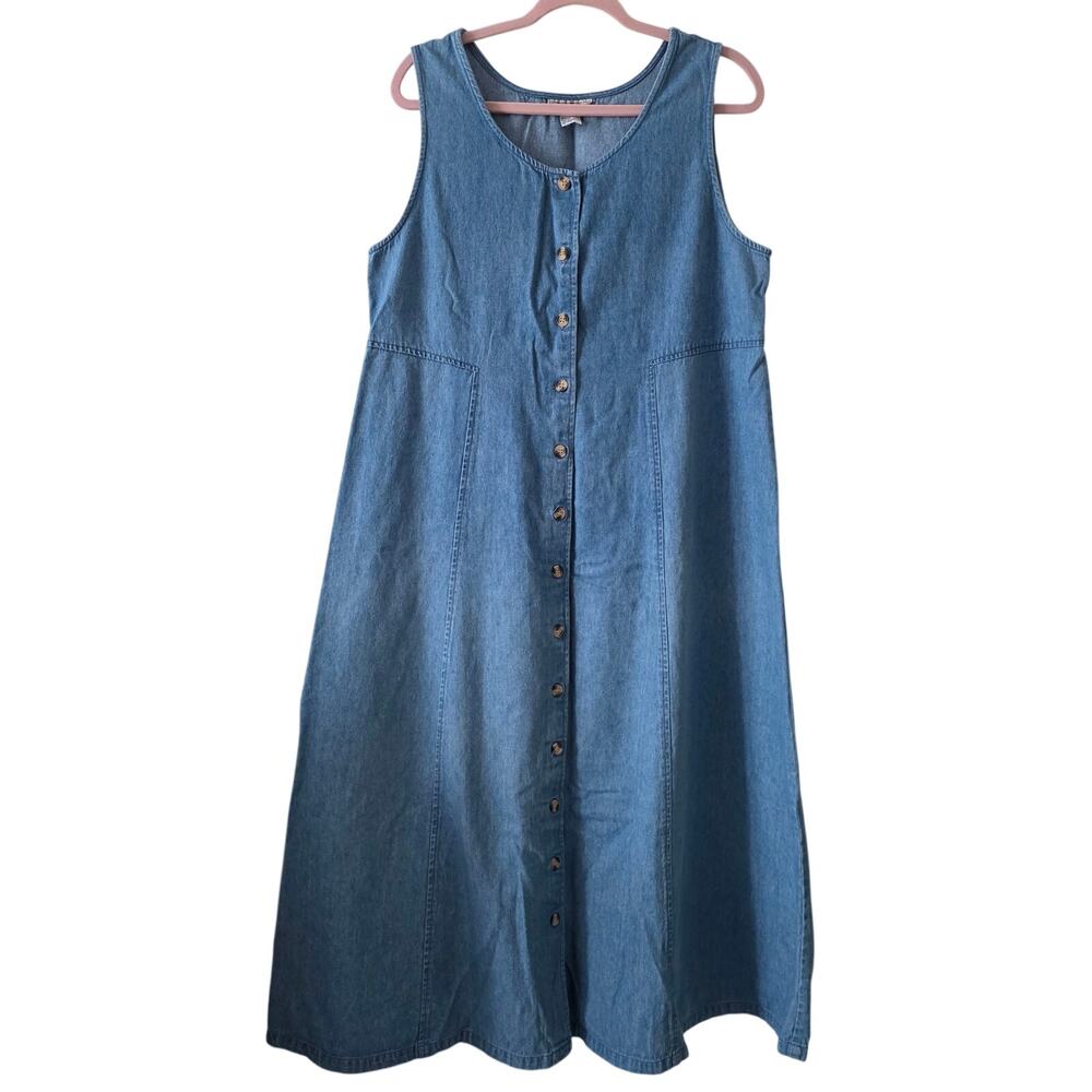 FADS Vintage Blue Jean Jumper Dress Size 14